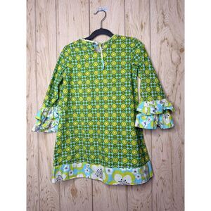 Smockadot Green Floral Ruffle Sleeve Dress 6